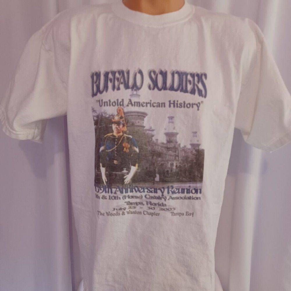 Buffalo Soldiers T Shirt Untold American History Large 100% Cotton